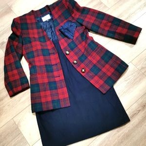 Vintage Le Suit Ladie's 80's Suit Plaid Wool Blend